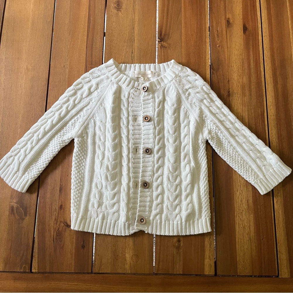 Elegant Baby White Baby Cardigan Size 6-9 Months